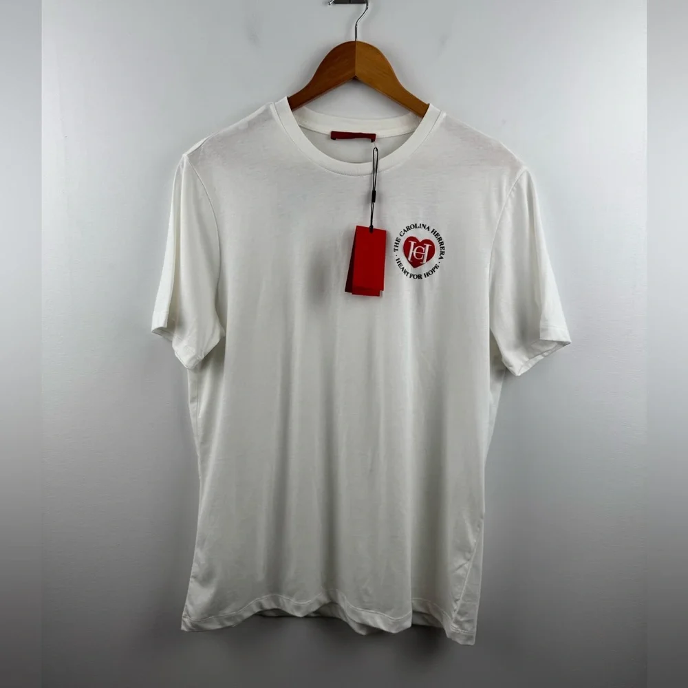 NWT Carolina Herrera Men White T Shirt Size Medium